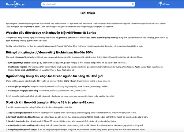 Giới thiệu về chuyên trang phone-18.com 